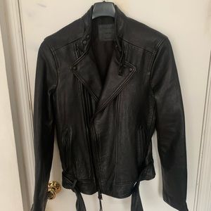 All Saints Norwich Leather Moto Jacket